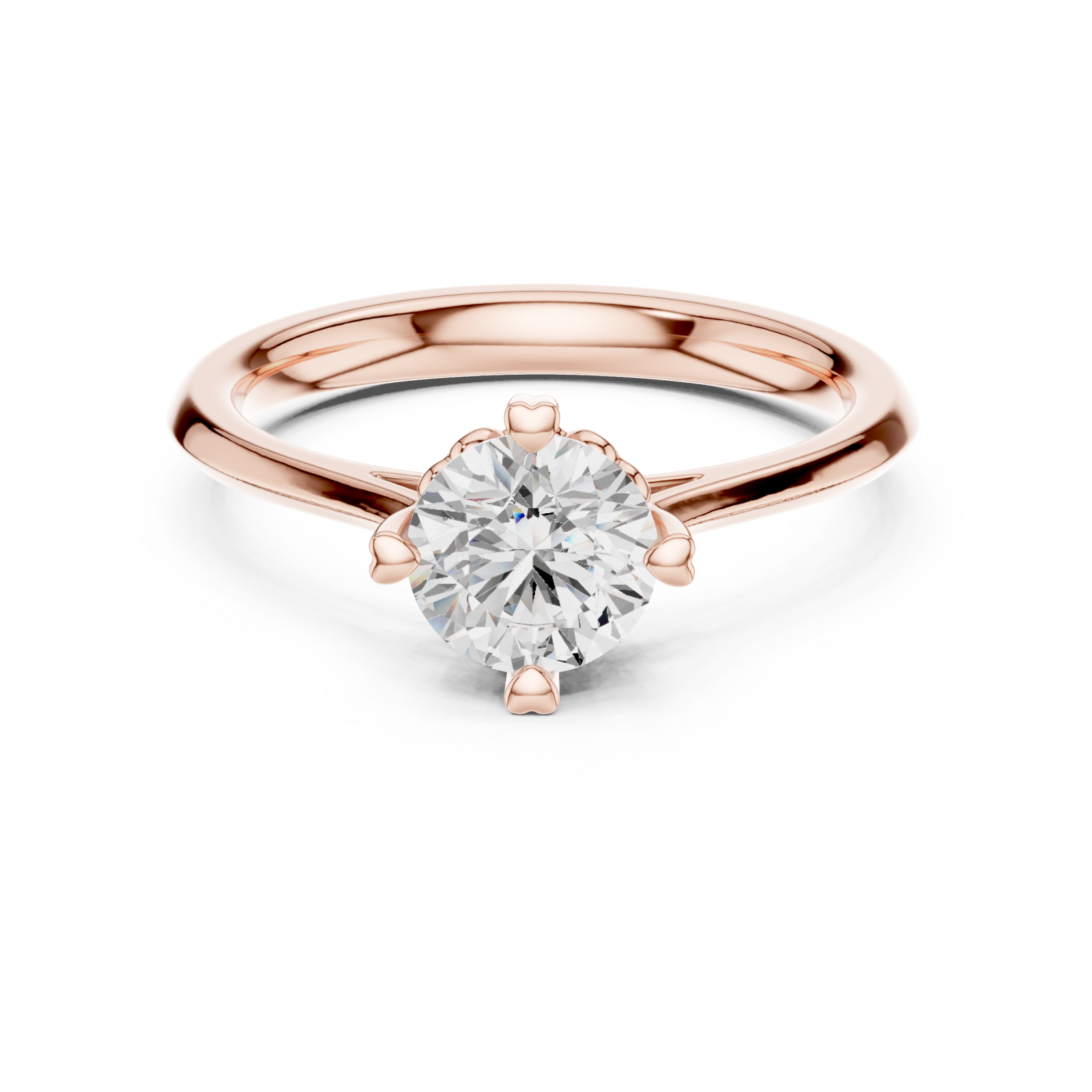  Rose Gold Everlight Embrace Classic Solitaire Engagement Ring Front View