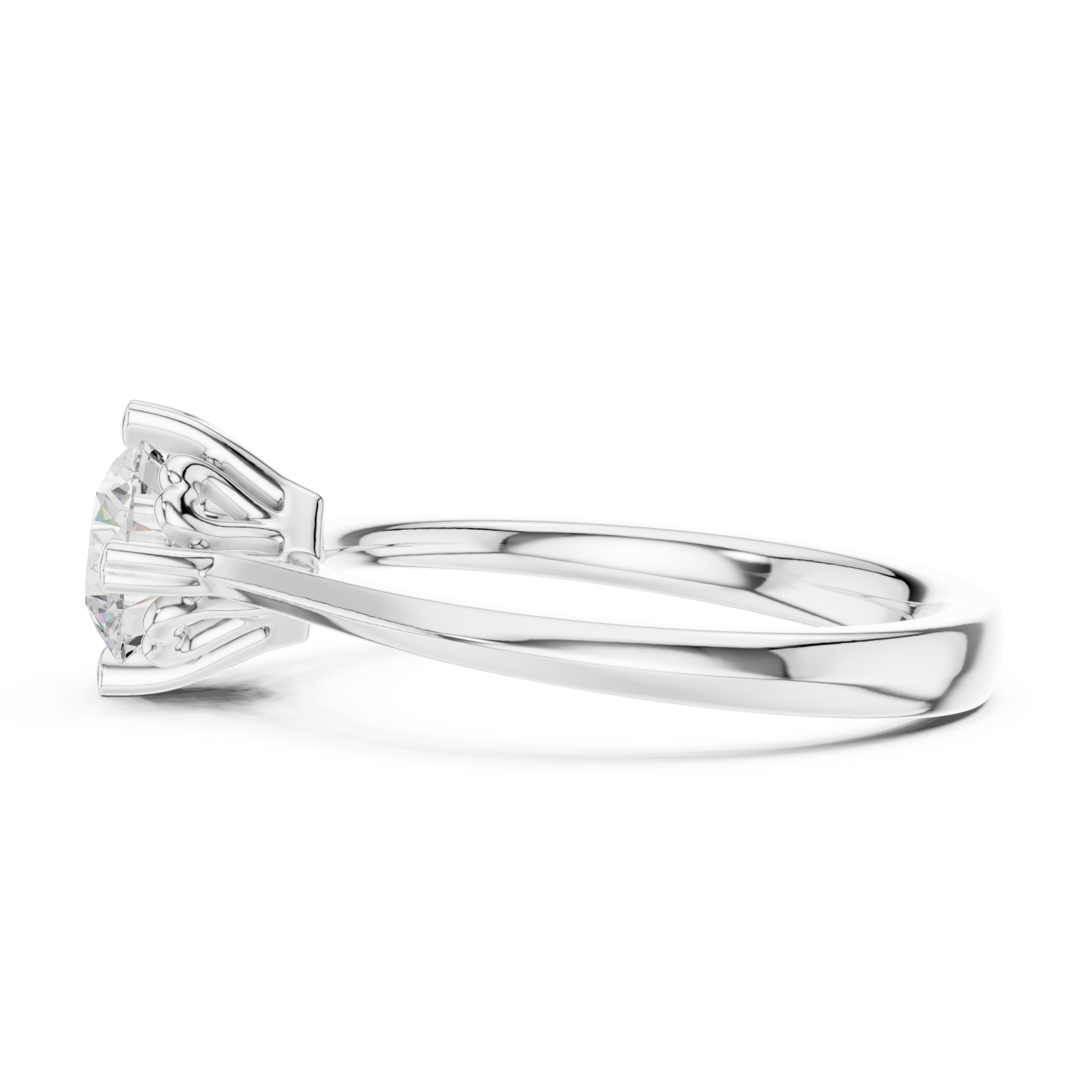  White Gold Everlight Embrace Classic Solitaire Engagement Ring Side View