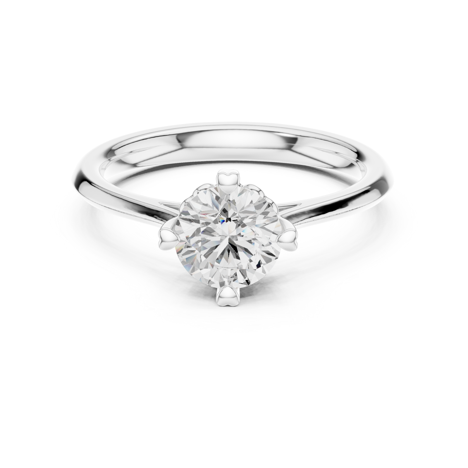  White Gold Everlight Embrace Classic Solitaire Engagement Ring Front View