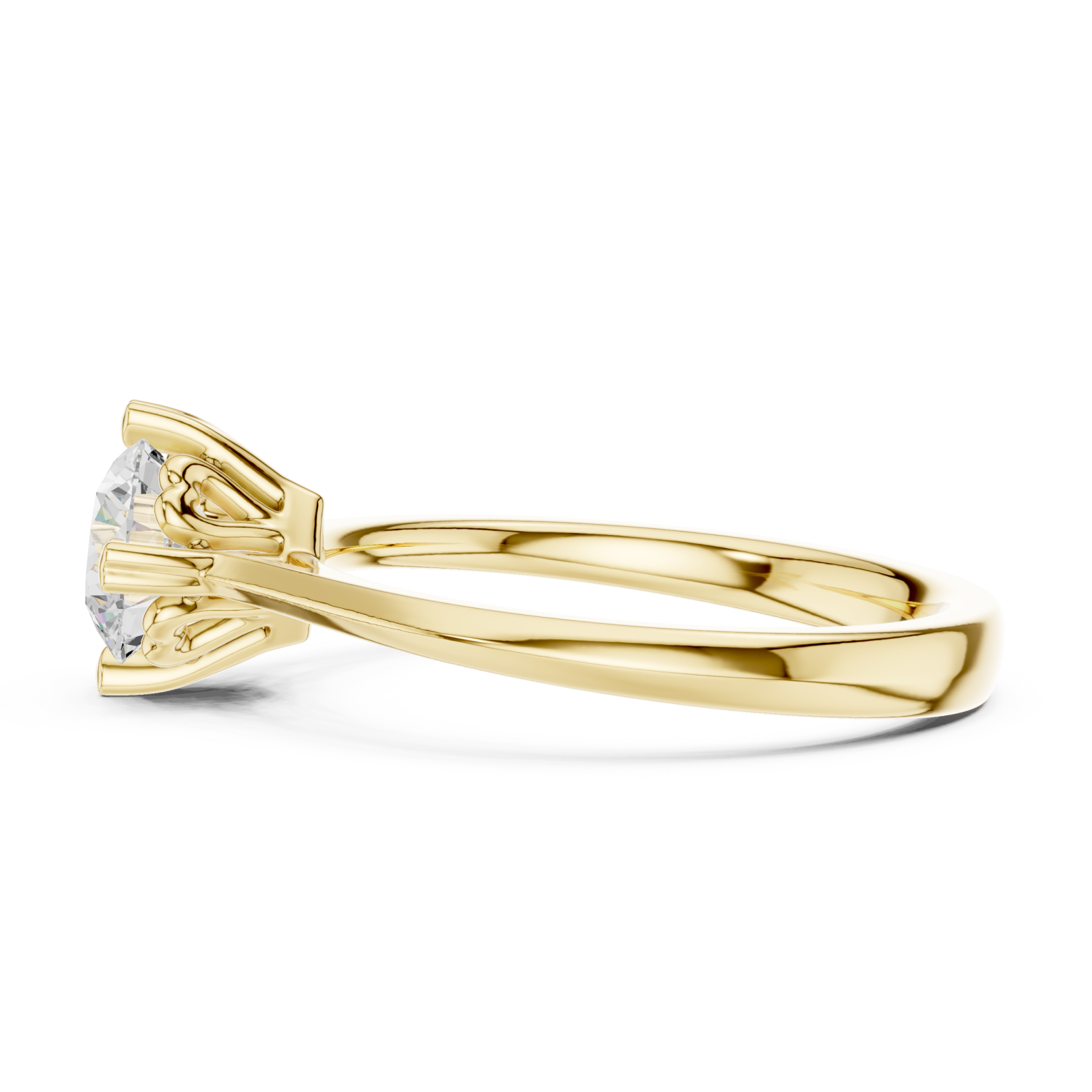  Gold Everlight Embrace Classic Solitaire Engagement Ring Side View
