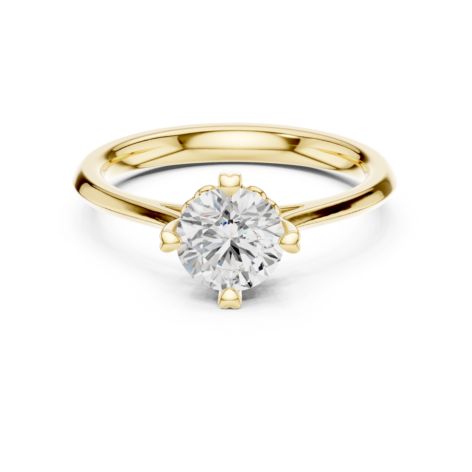  Gold Everlight Embrace Classic Solitaire Engagement Ring Front View