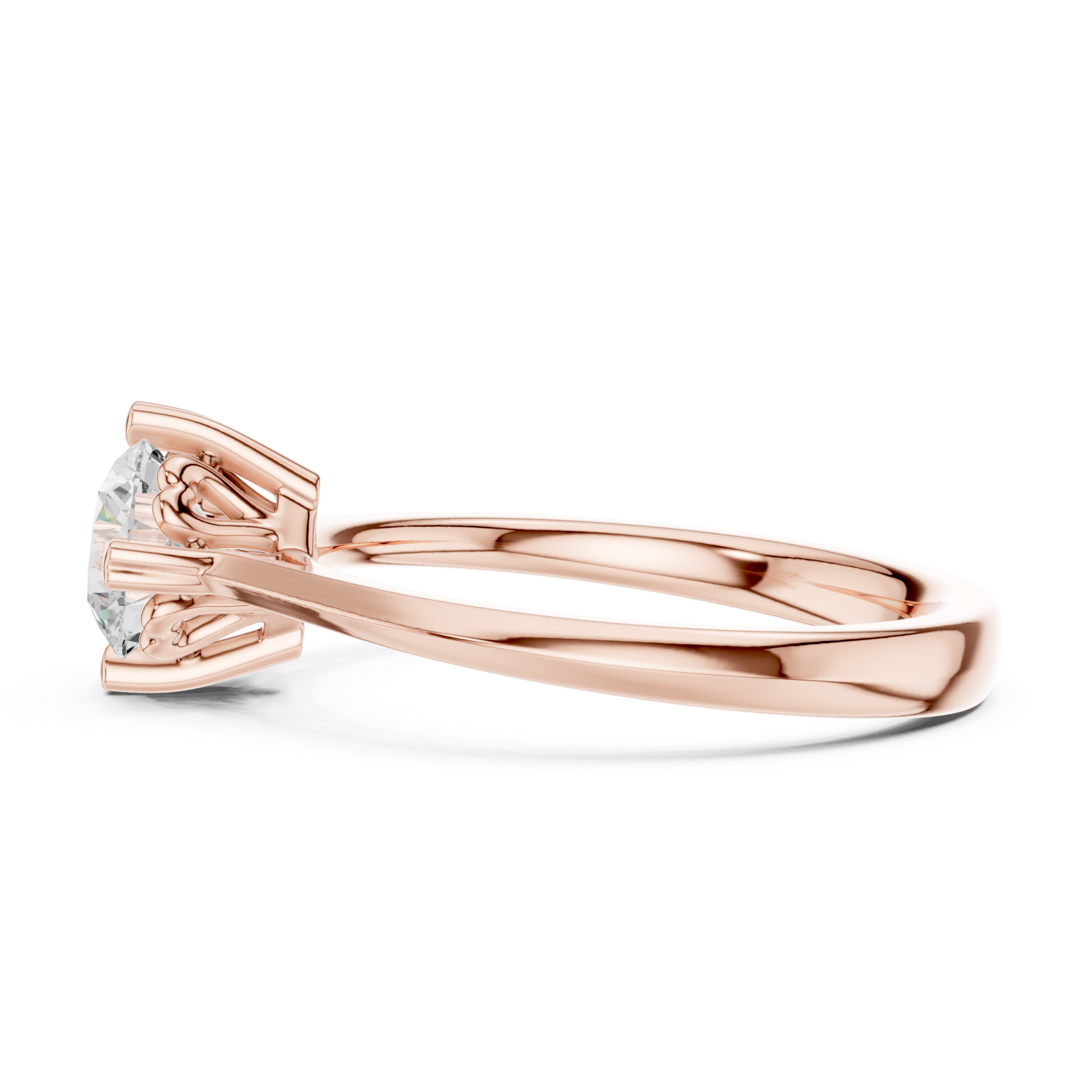  Rose Gold Pure Harmony Solitaire Engagement Ring Side View