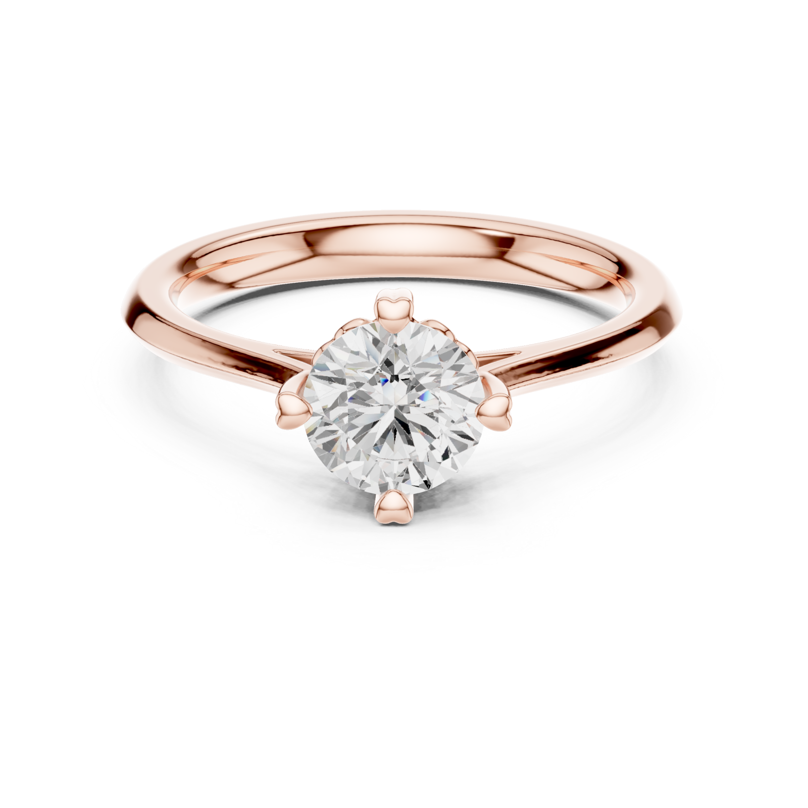  Rose Gold Pure Harmony Solitaire Engagement Ring Front View