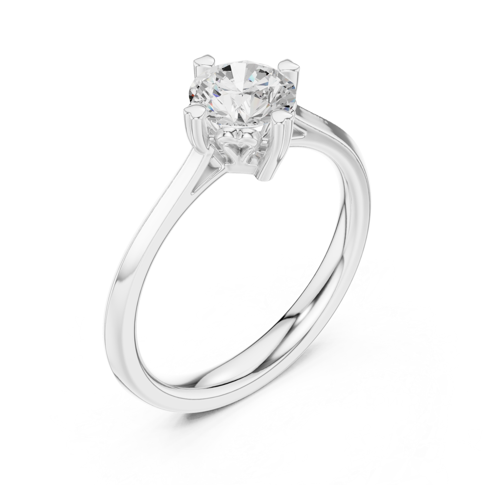  White Gold Pure Harmony Solitaire Engagement Ring Right View