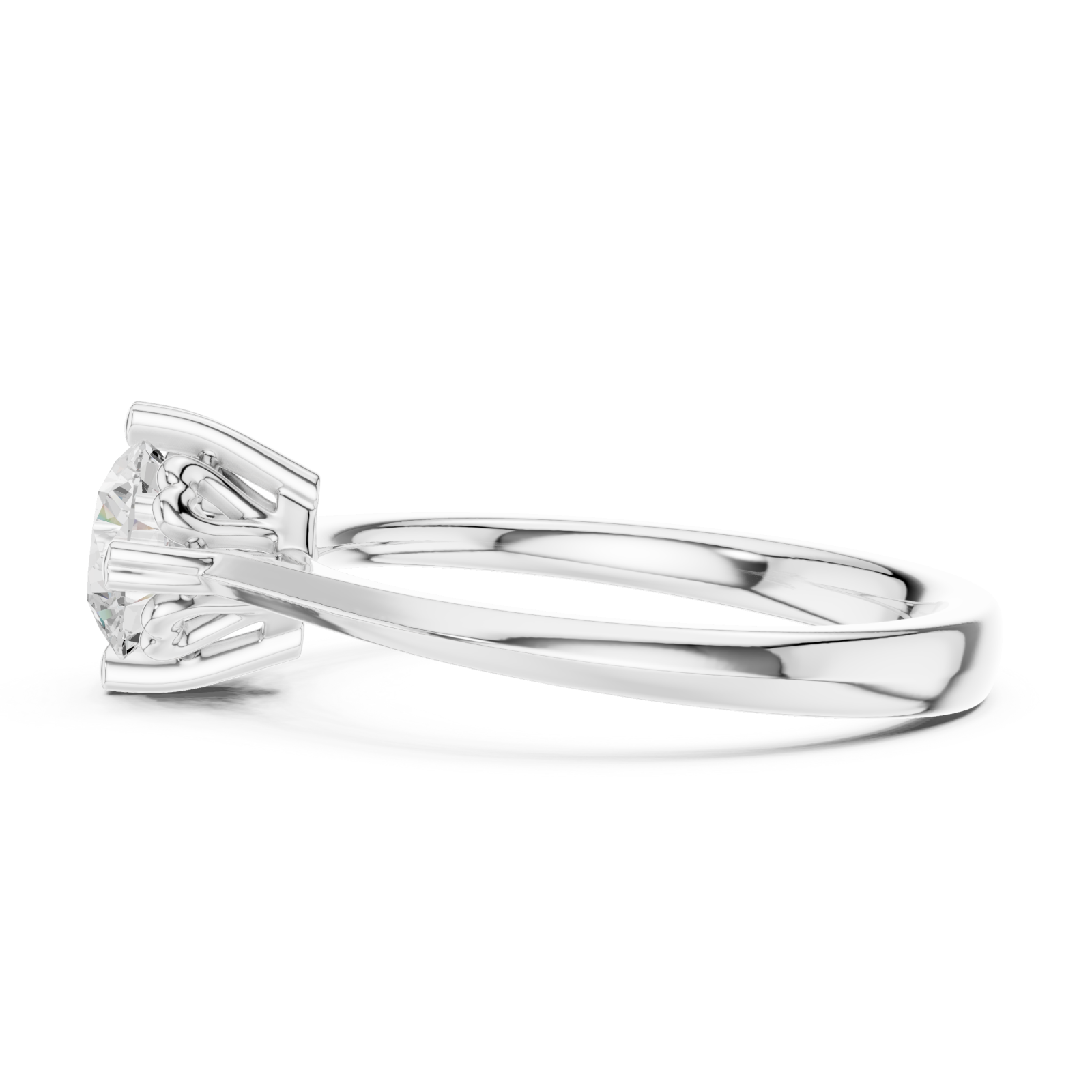 White Gold Pure Harmony Solitaire Engagement Ring Side View