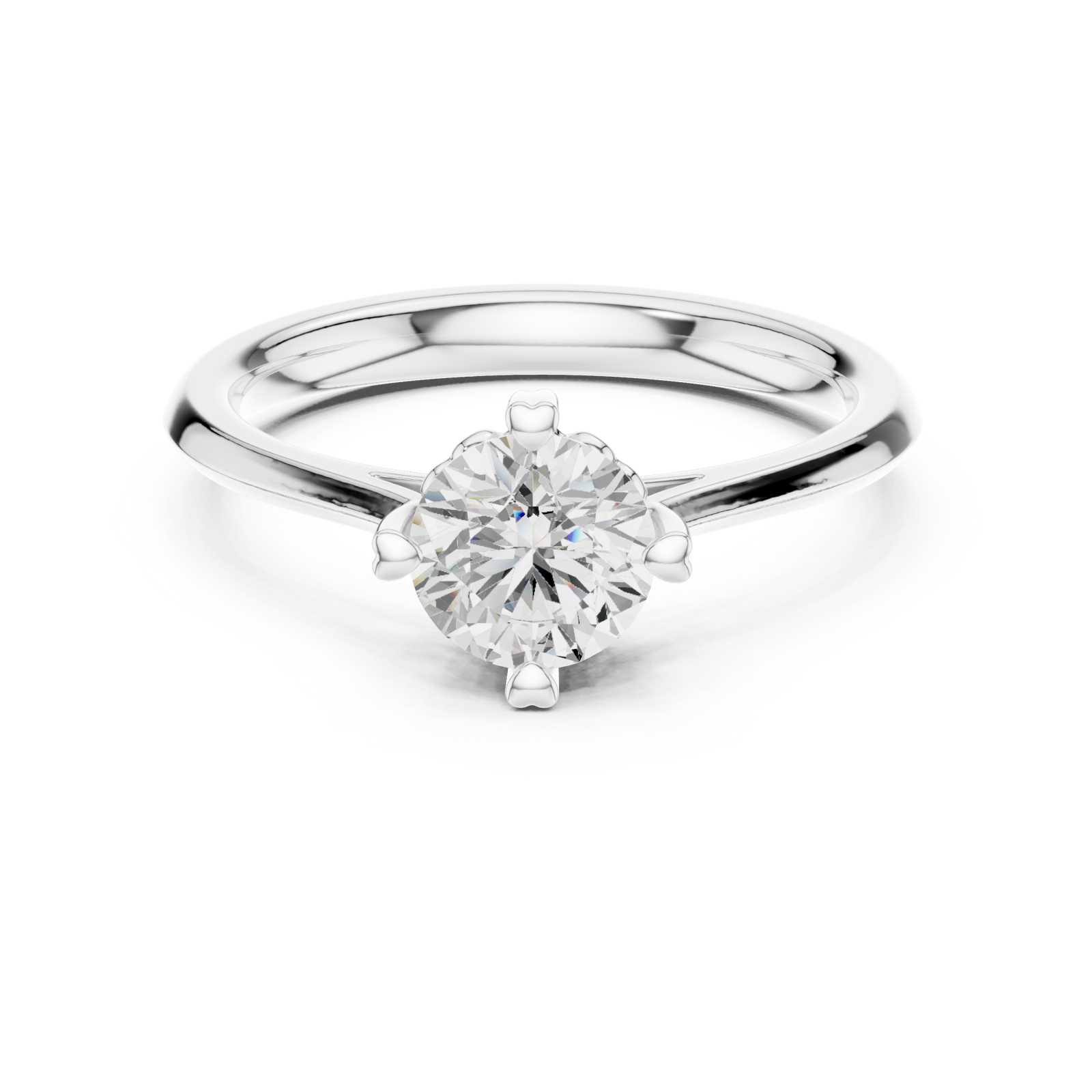  White Gold Pure Harmony Solitaire Engagement Ring Front View