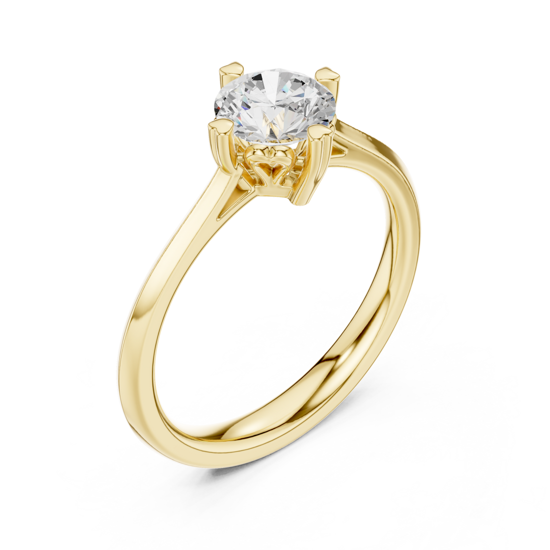 Gold Pure Harmony Solitaire Engagement Ring Right View