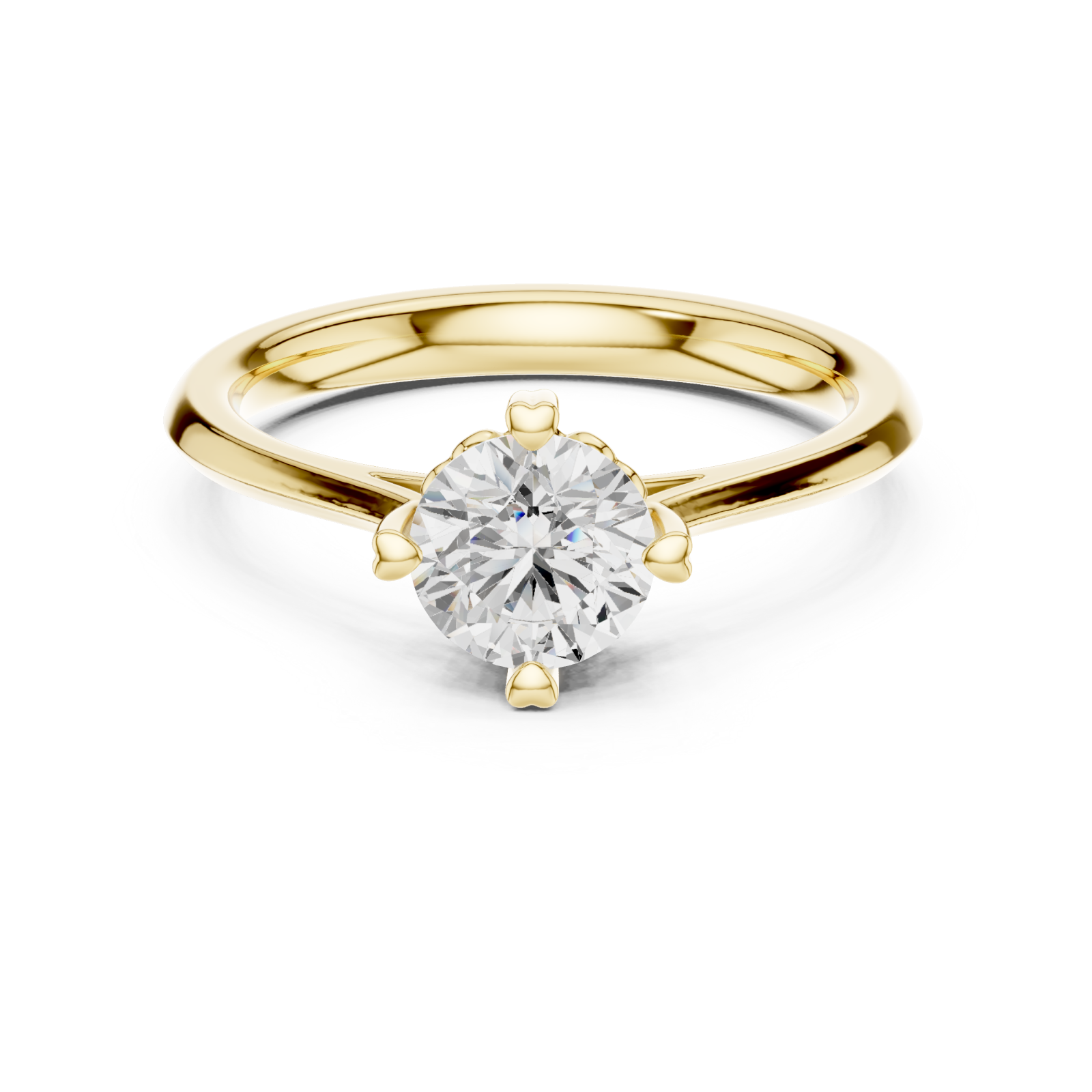  Gold Pure Harmony Solitaire Engagement Ring Front View