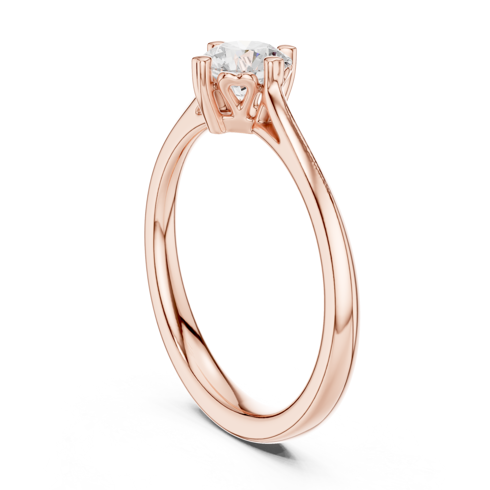  Rose Gold Radiant Crest Engagement Ring Left View
