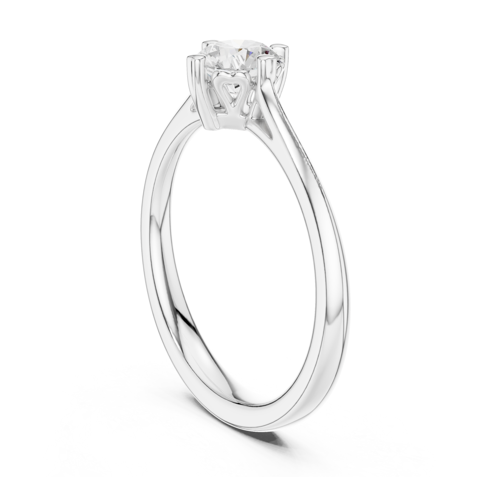  White Gold Radiant Crest Engagement Ring Left View