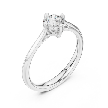  White Gold Radiant Crest Engagement Ring Right View