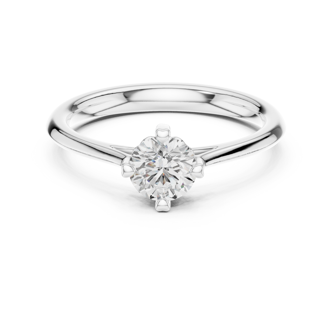  White Gold Radiant Crest Engagement Ring Right View
