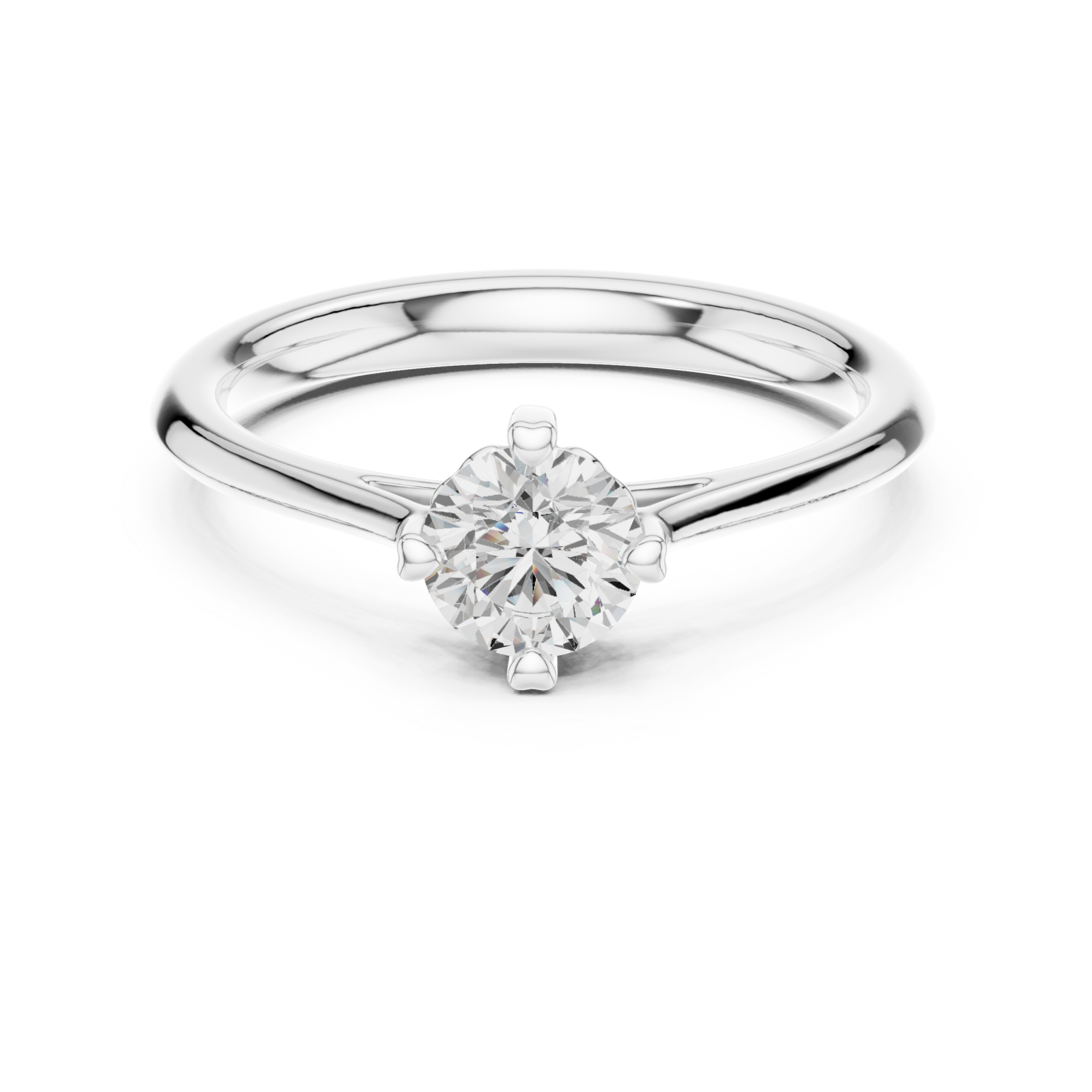  White Gold Radiant Crest Engagement Ring Front View