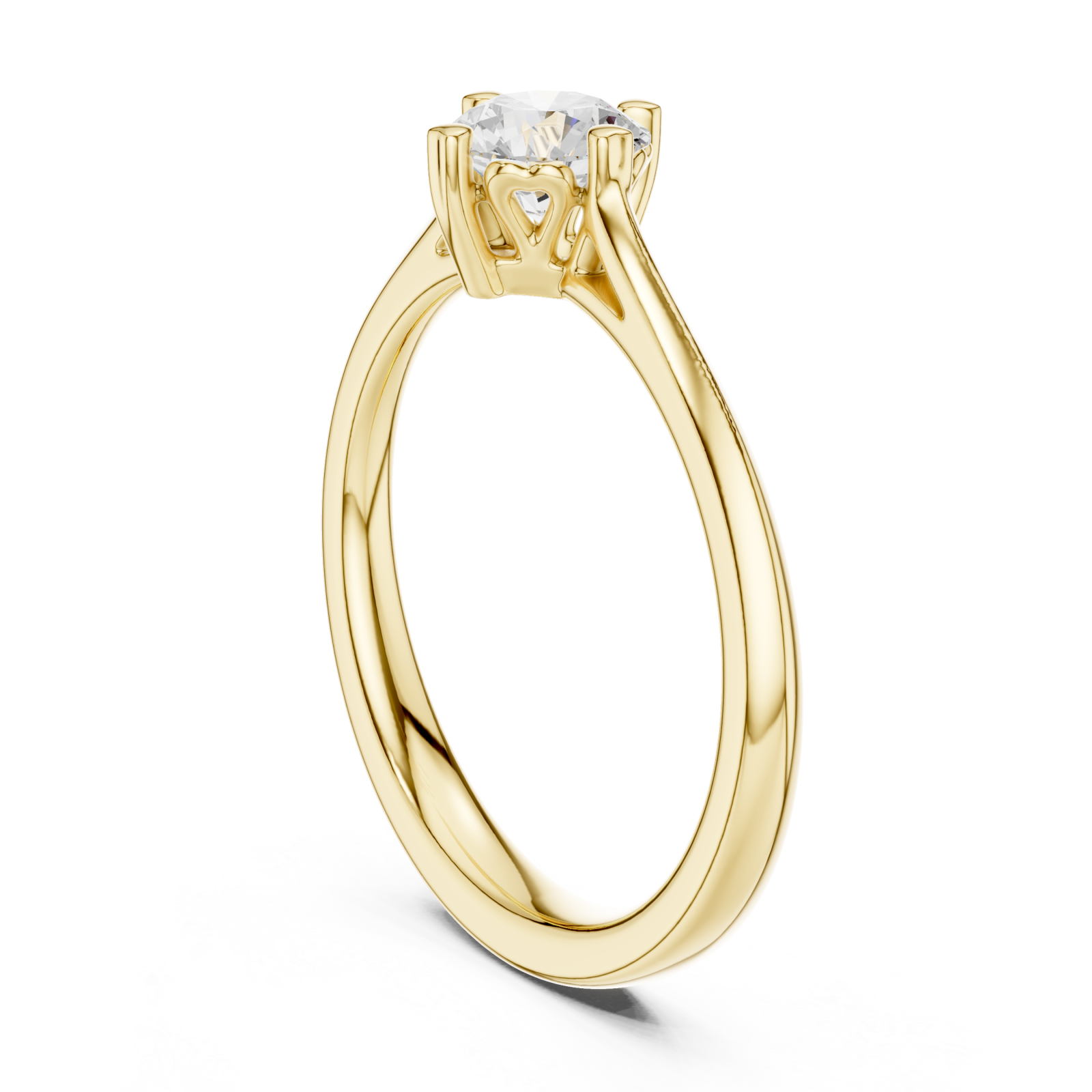  Gold Radiant Crest Engagement Ring Left View