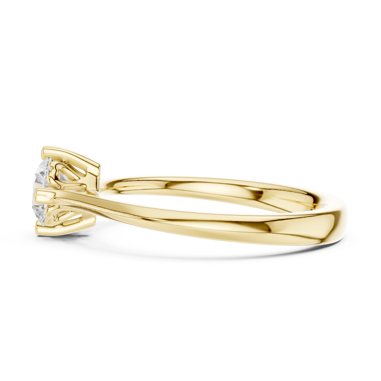  Gold Radiant Crest Engagement Ring Side View
