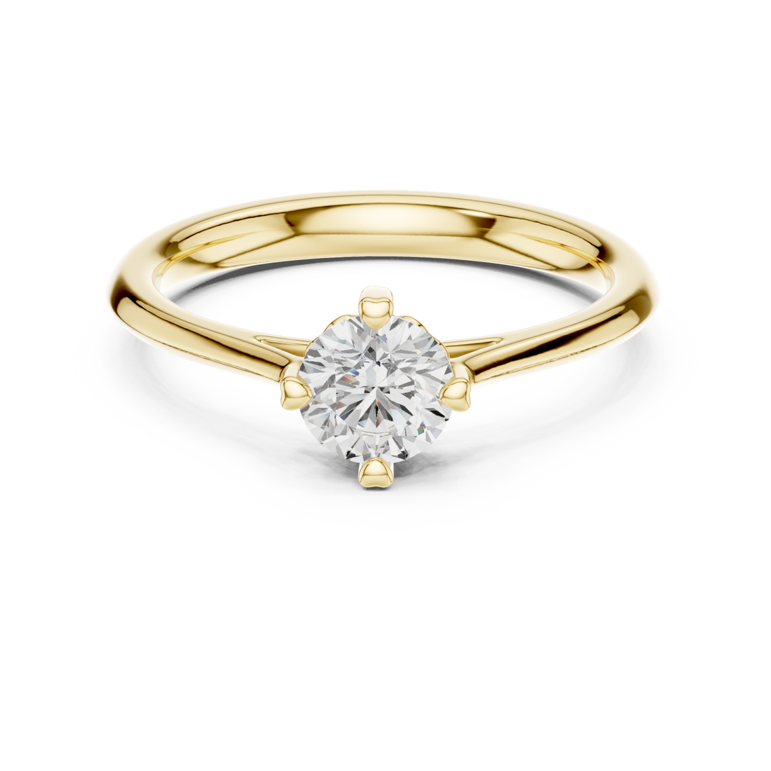 Gold Radiant Crest Engagement Ring Right View
