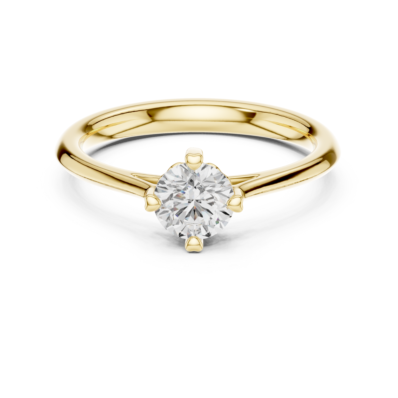  Gold Radiant Crest Engagement Ring Front View