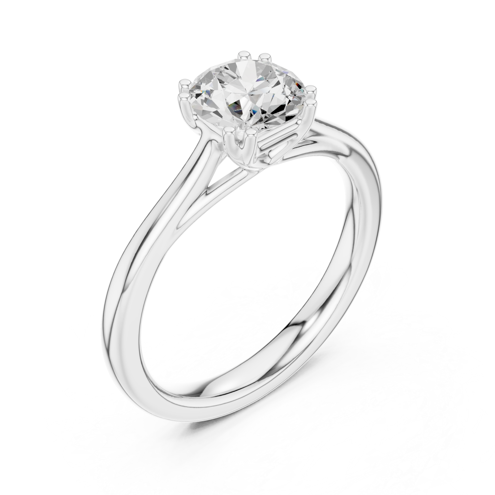  White Gold Tranquil Harmony Embrace Signature Solitaire Ring Right View