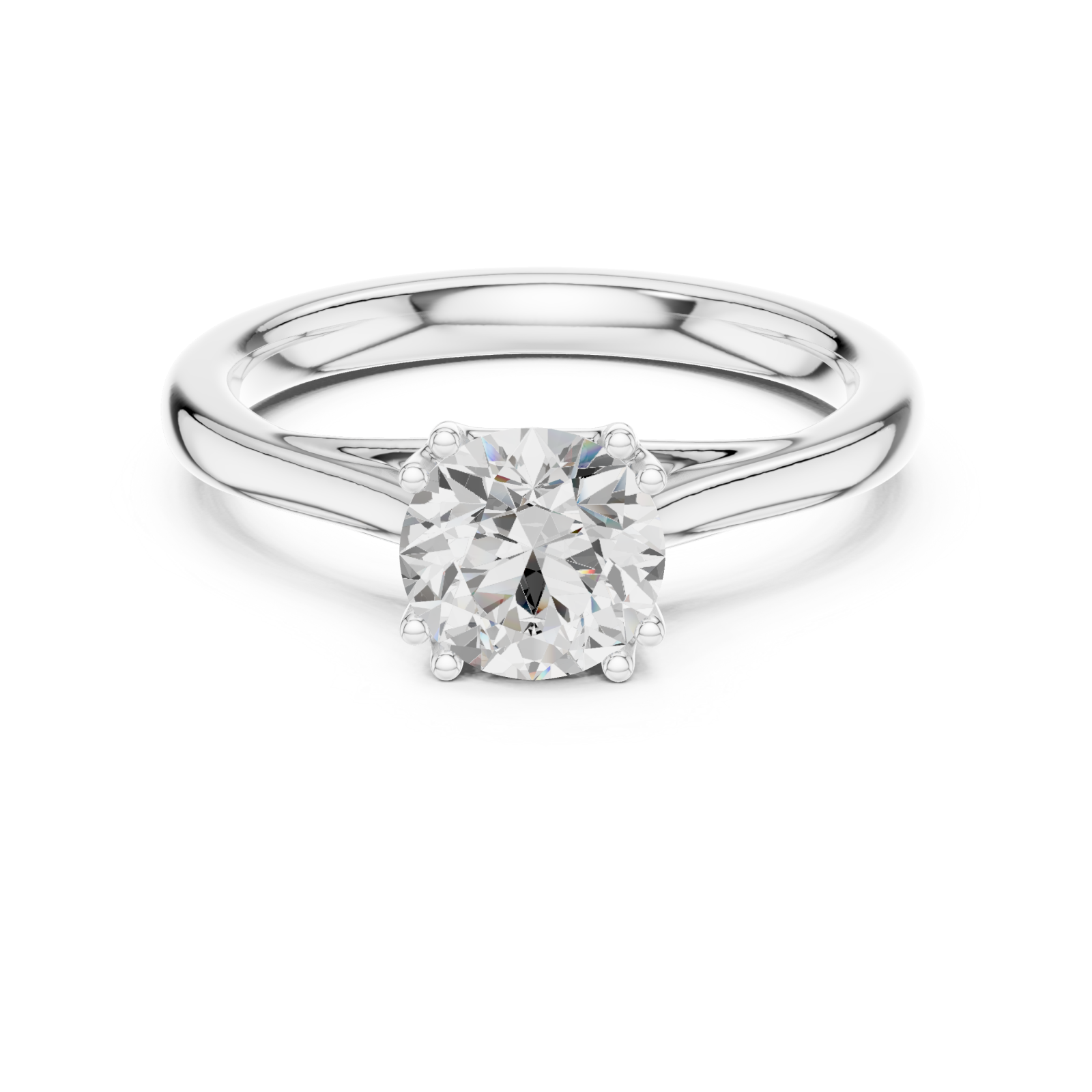  White Gold Tranquil Harmony Embrace Signature Solitaire Ring Front View