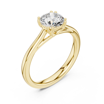 Gold Tranquil Harmony Embrace Signature Solitaire Ring Right View