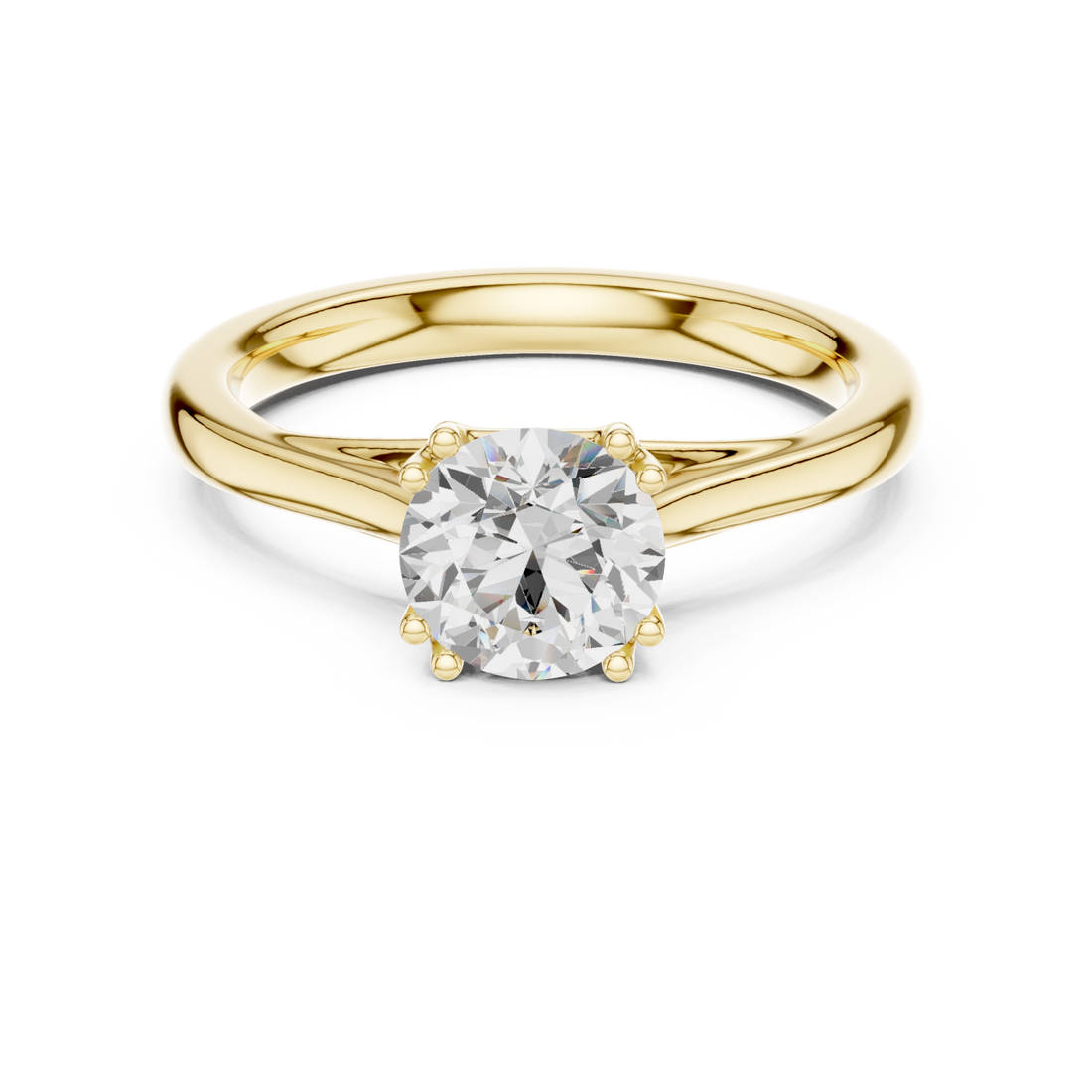 Gold Tranquil Harmony Embrace Signature Solitaire Ring Right View