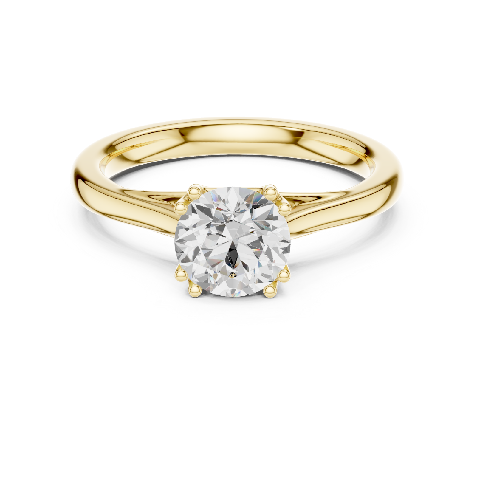  Gold Tranquil Harmony Embrace Signature Solitaire Ring Front View