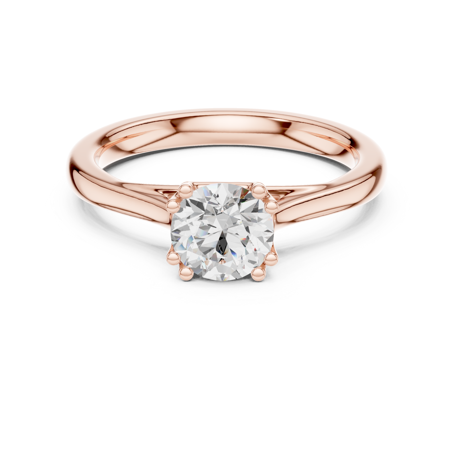  Rose Gold Eternal Arc Embrace Band Ring Front View