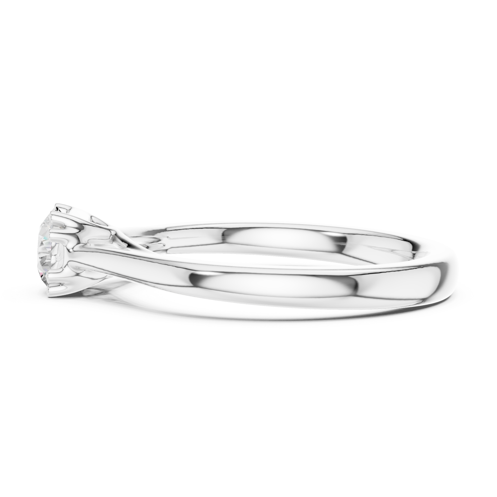  White Gold Elegant Reverie Solitaire Side View
