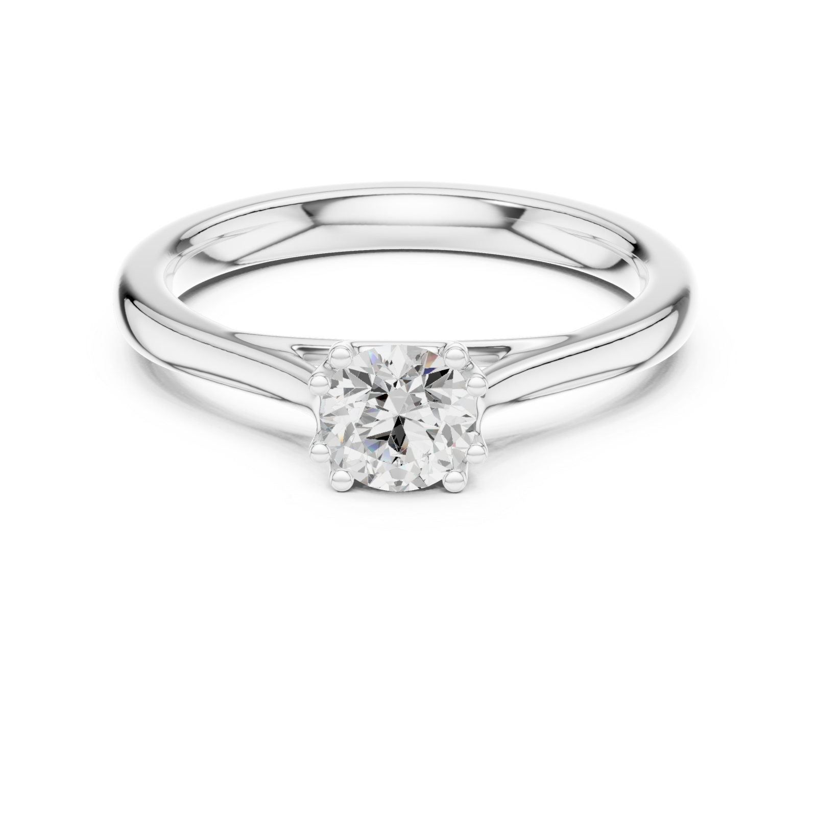  White Gold Elegant Reverie Solitaire Front View