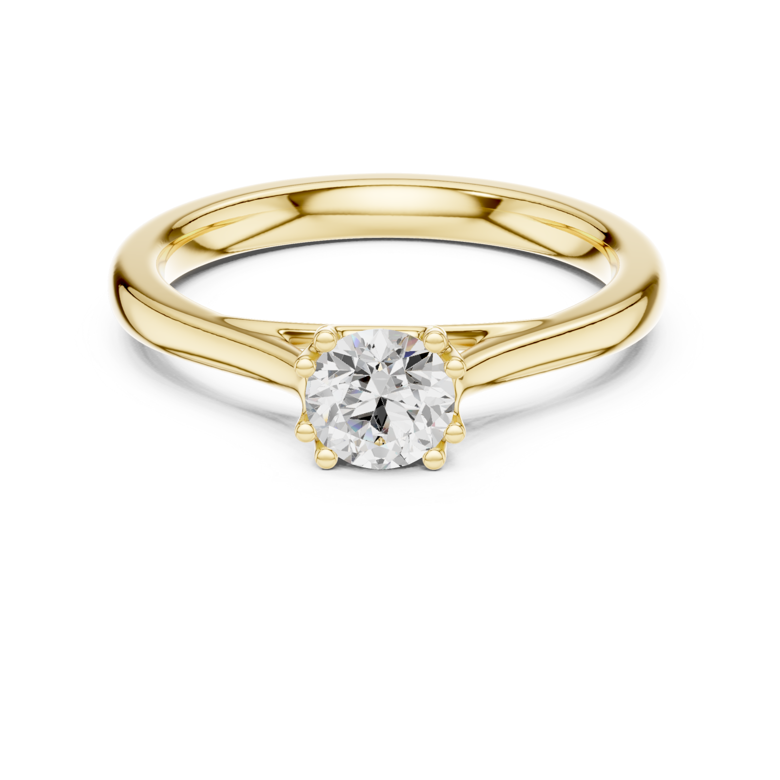  Gold Elegant Reverie Solitaire Front View
