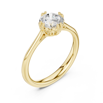Gold Radiant Bloom Crown Solitaire Band Right View