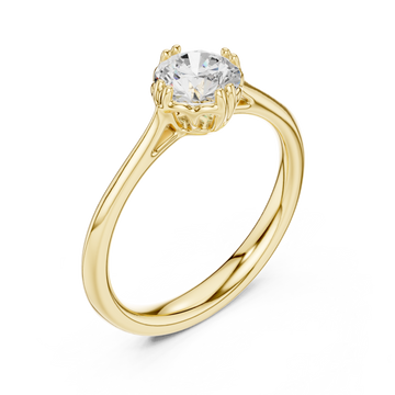 Gold Whispering Petal Solitaire Band Right View