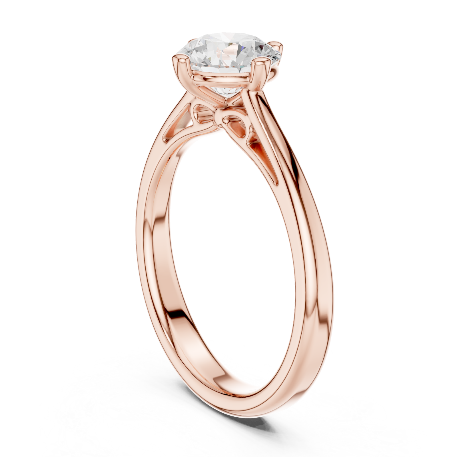  Rose Gold Solstice Elegance Solitaire Ring Left View