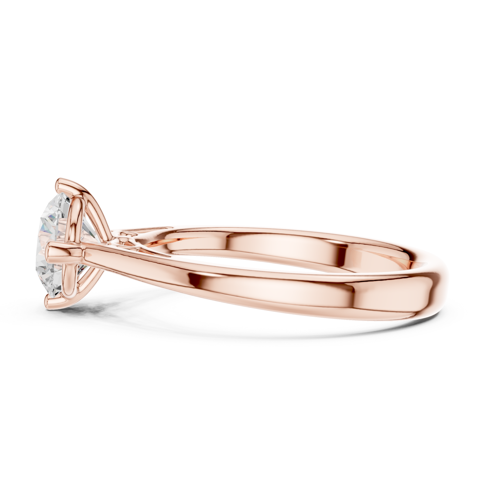  Rose Gold Solstice Elegance Solitaire Ring Side View