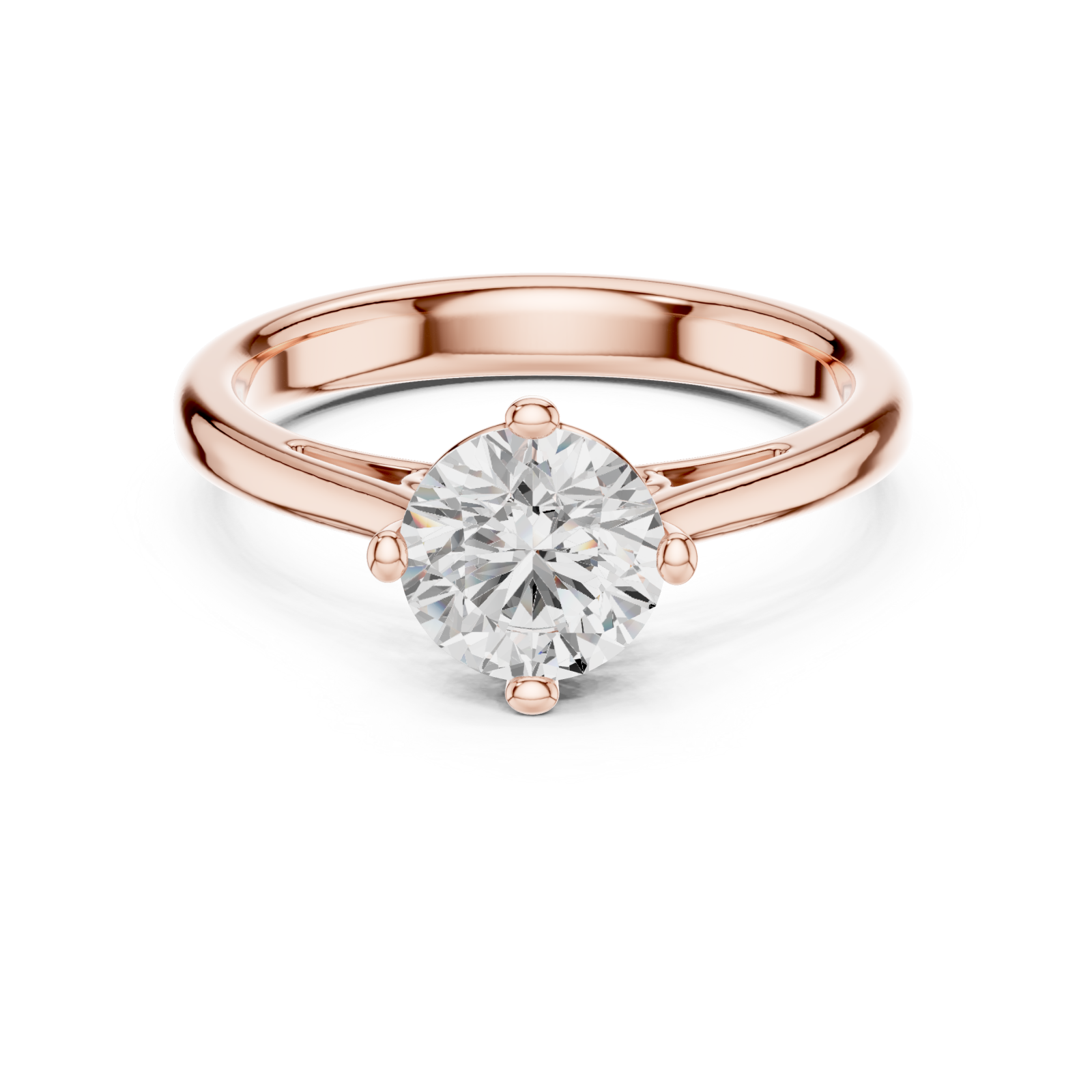  Rose Gold Solstice Elegance Solitaire Ring Front View