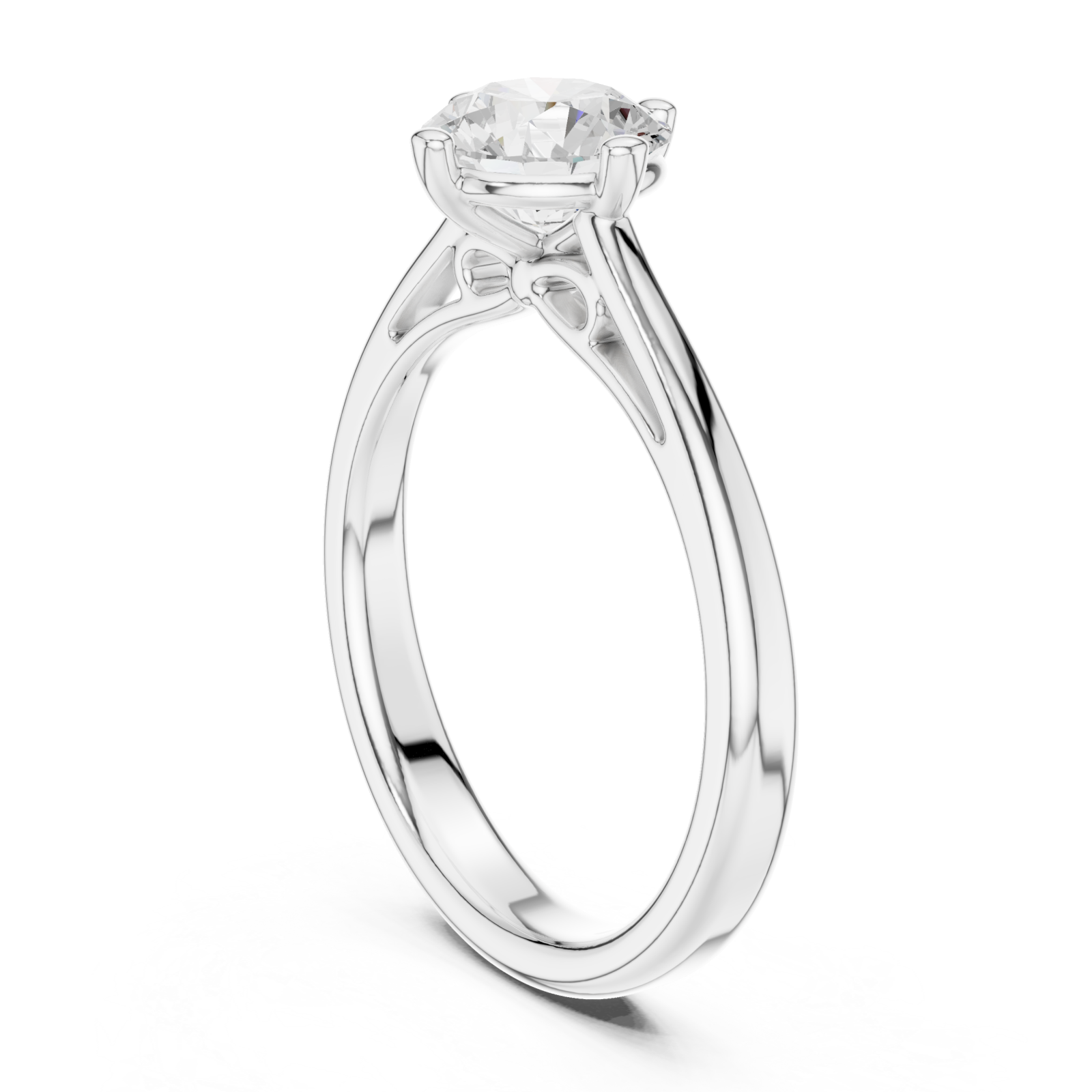  White Gold Solstice Elegance Solitaire Ring Left View