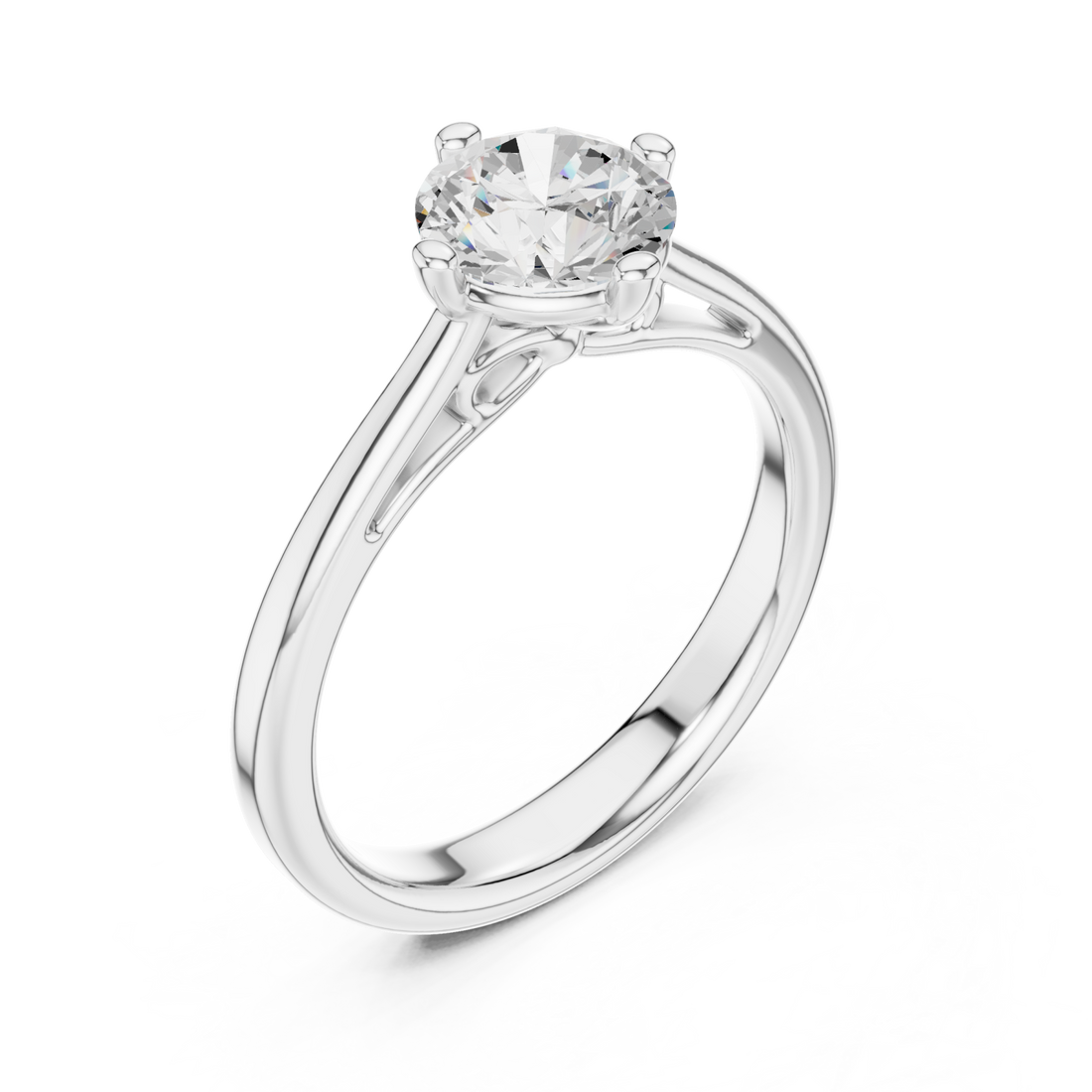  White Gold Solstice Elegance Solitaire Ring Right View