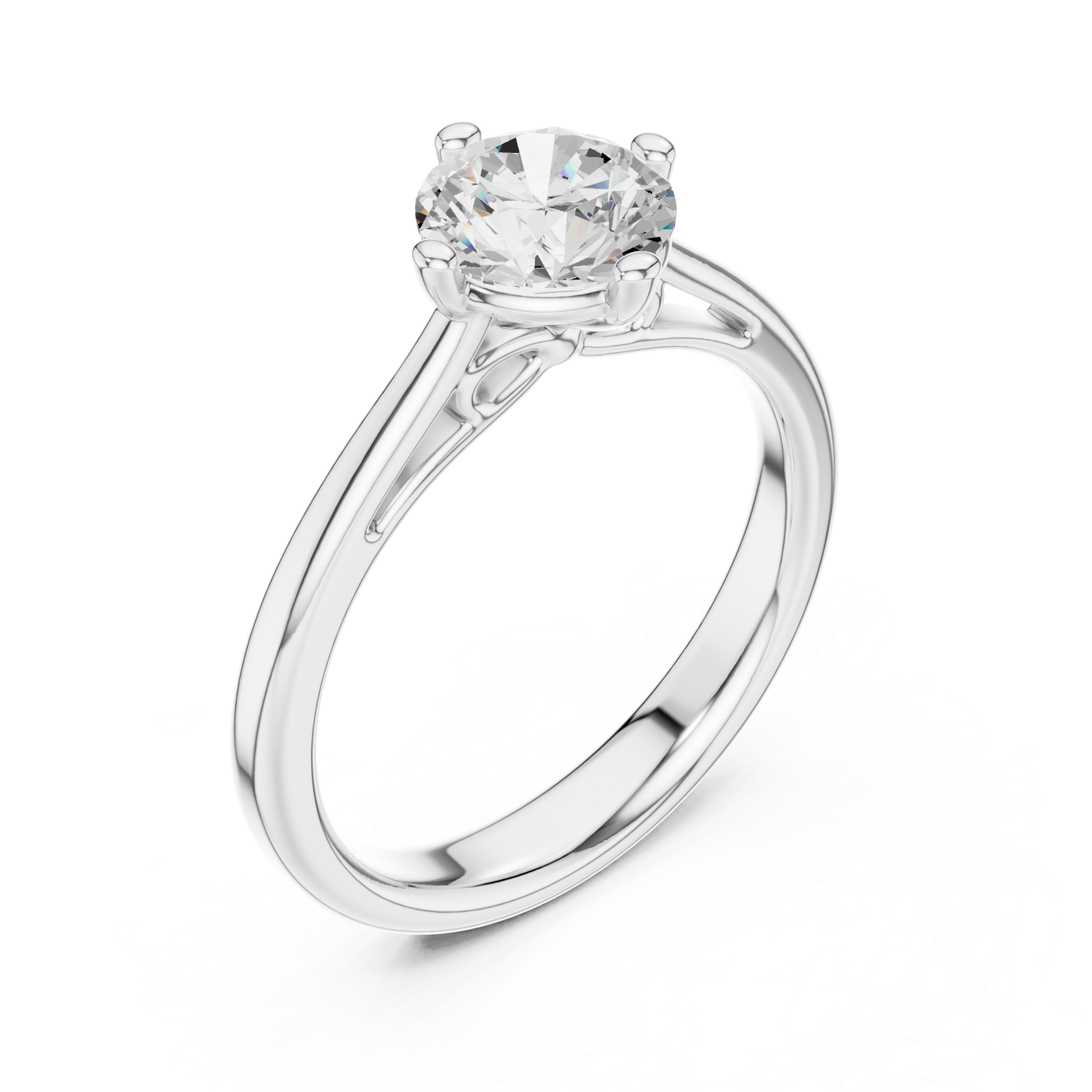  White Gold Solstice Elegance Solitaire Ring Right View