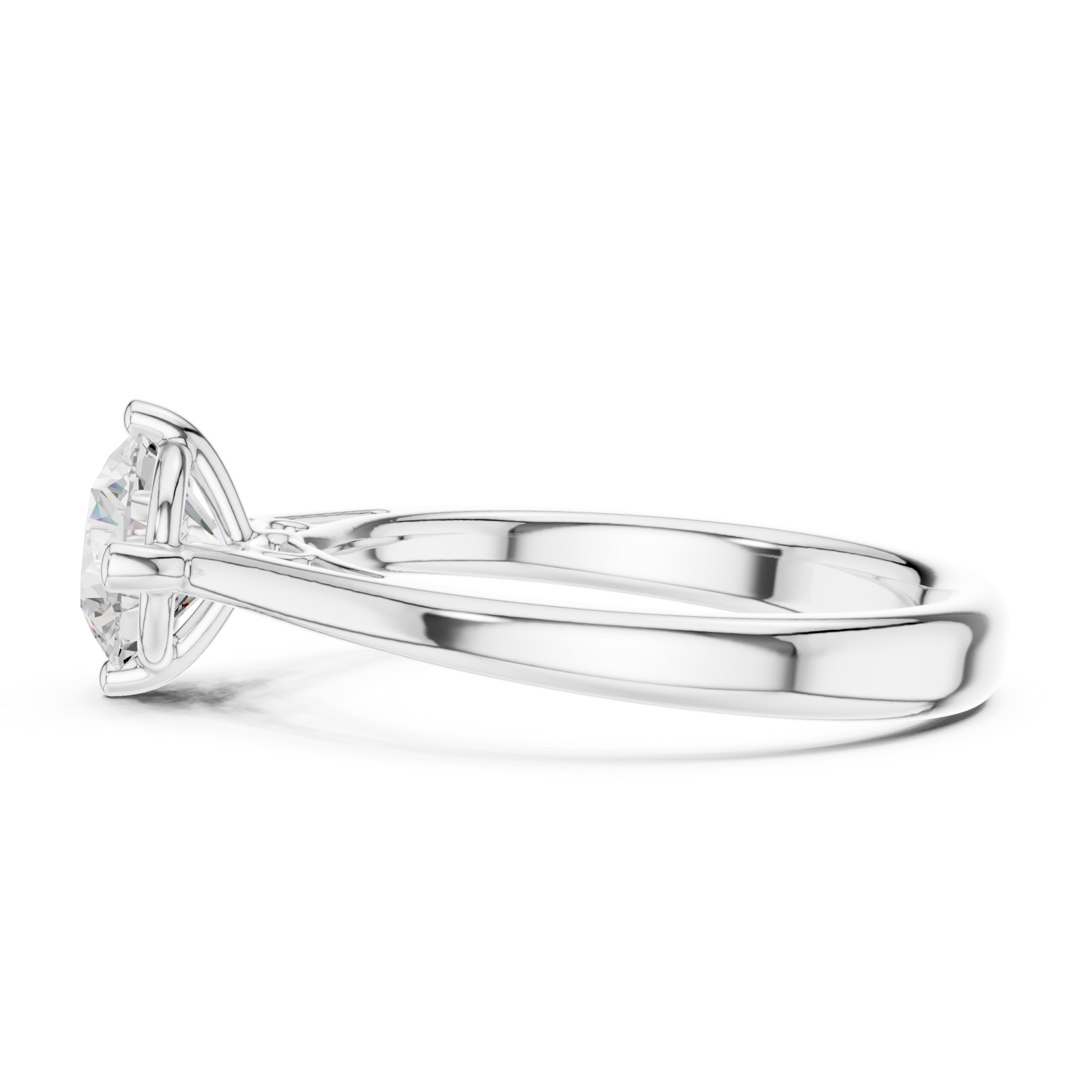 White Gold Solstice Elegance Solitaire Ring Side View