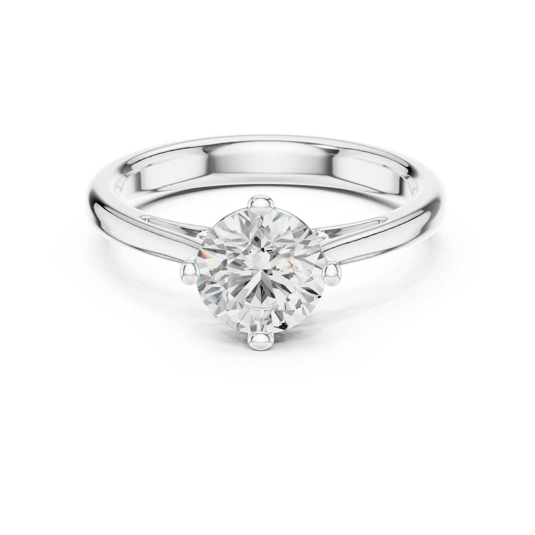  White Gold Solstice Elegance Solitaire Ring Right View