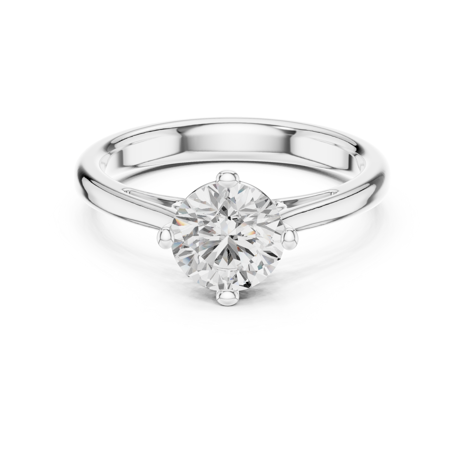  White Gold Solstice Elegance Solitaire Ring Front View