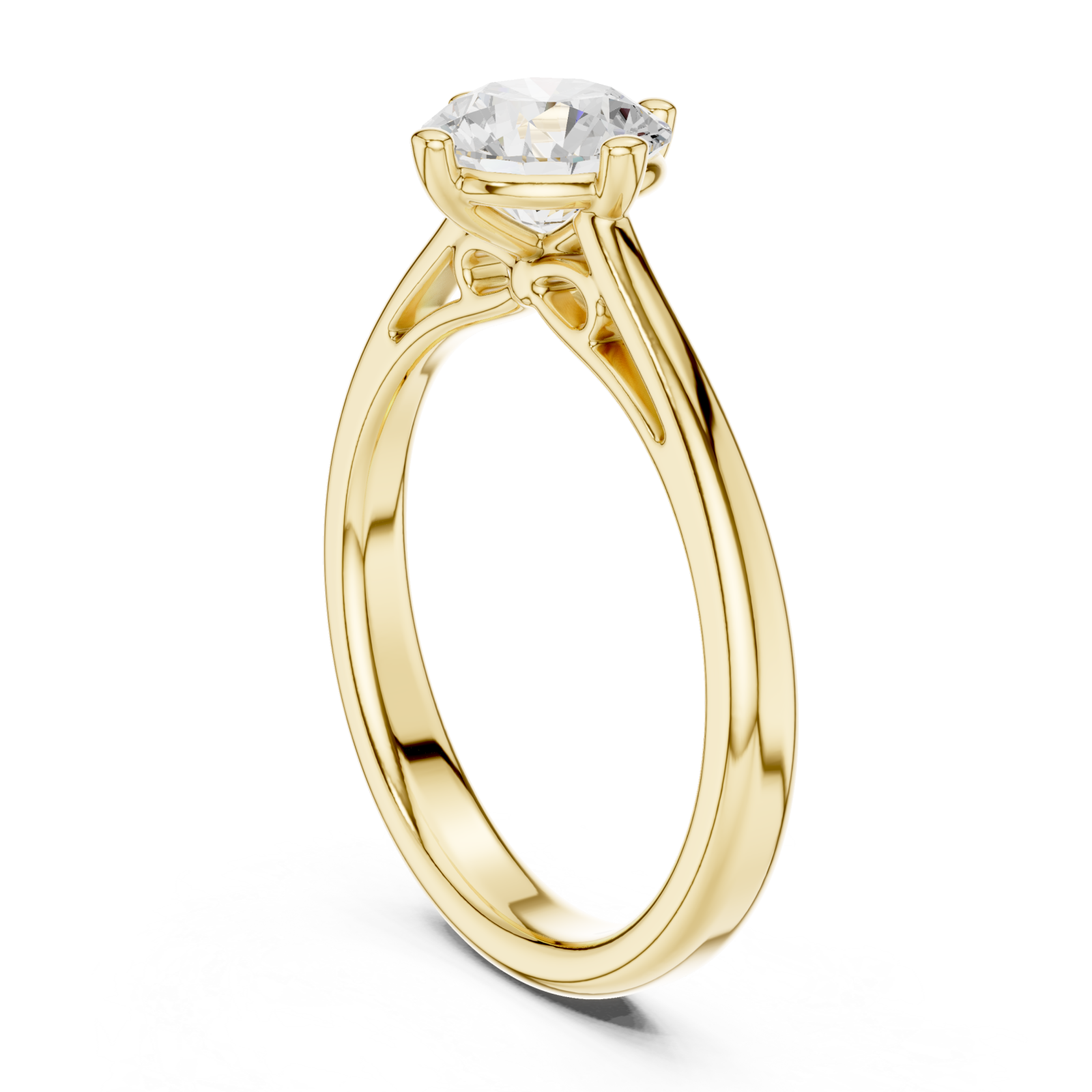  Gold Solstice Elegance Solitaire Ring Left View
