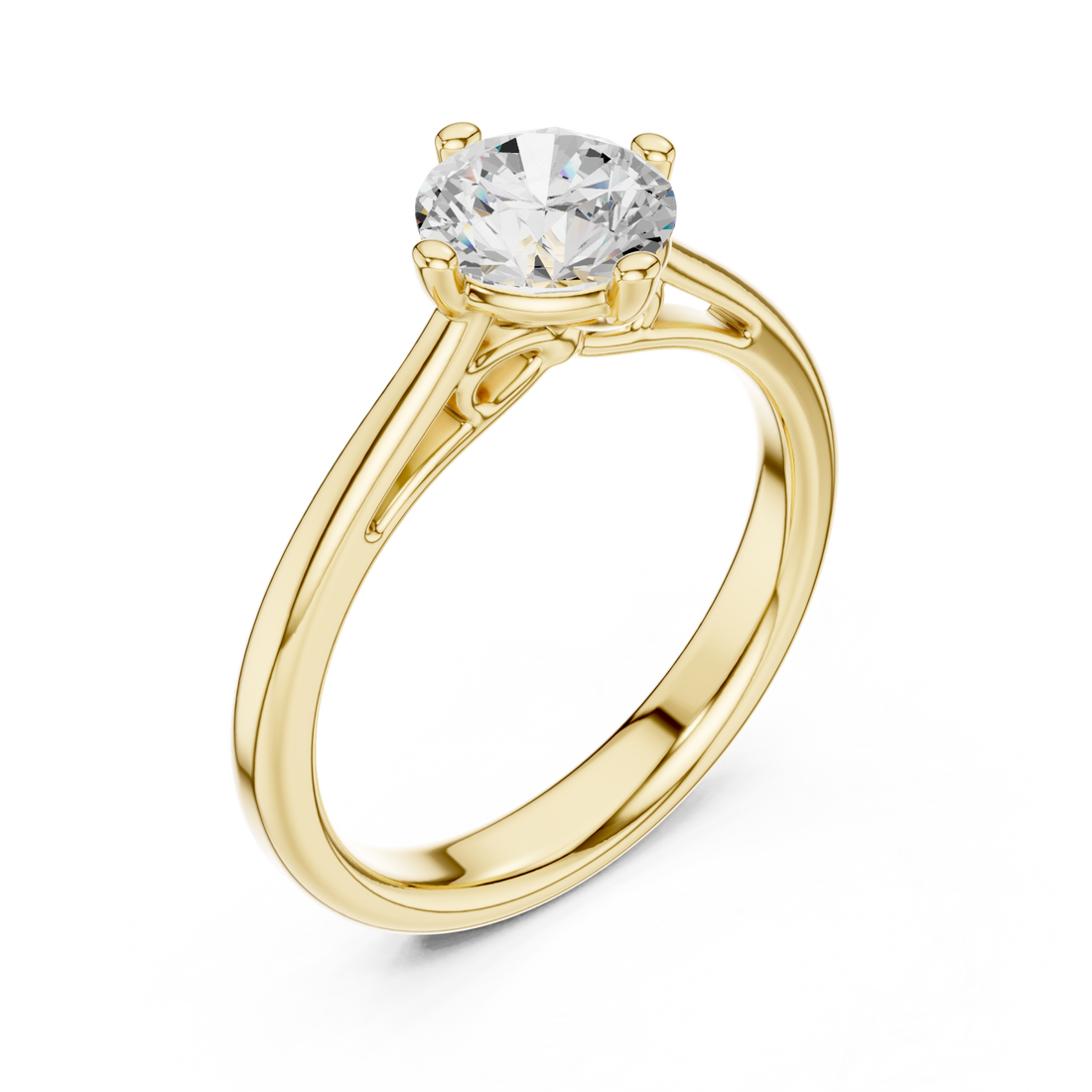 Gold Solstice Elegance Solitaire Ring Right View