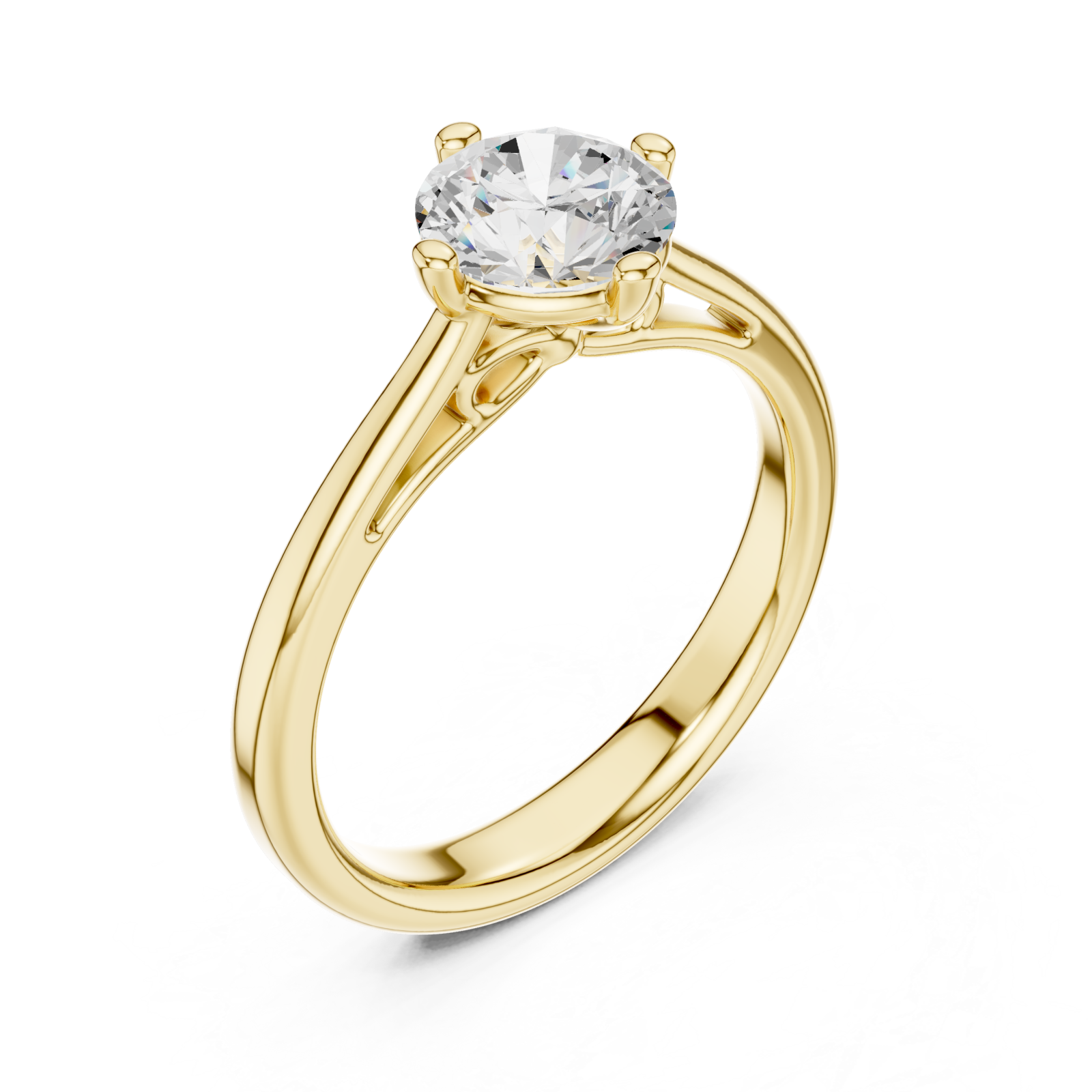 Gold Solstice Elegance Solitaire Ring Right View