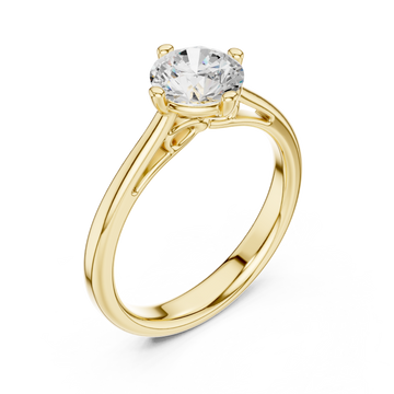 Gold Solstice Elegance Solitaire Ring Right View