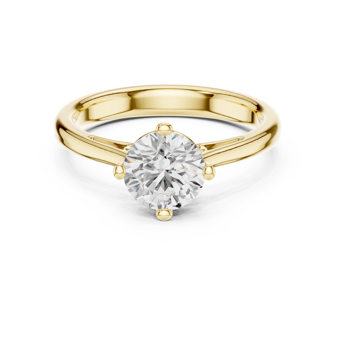 Gold Solstice Elegance Solitaire Ring Right View