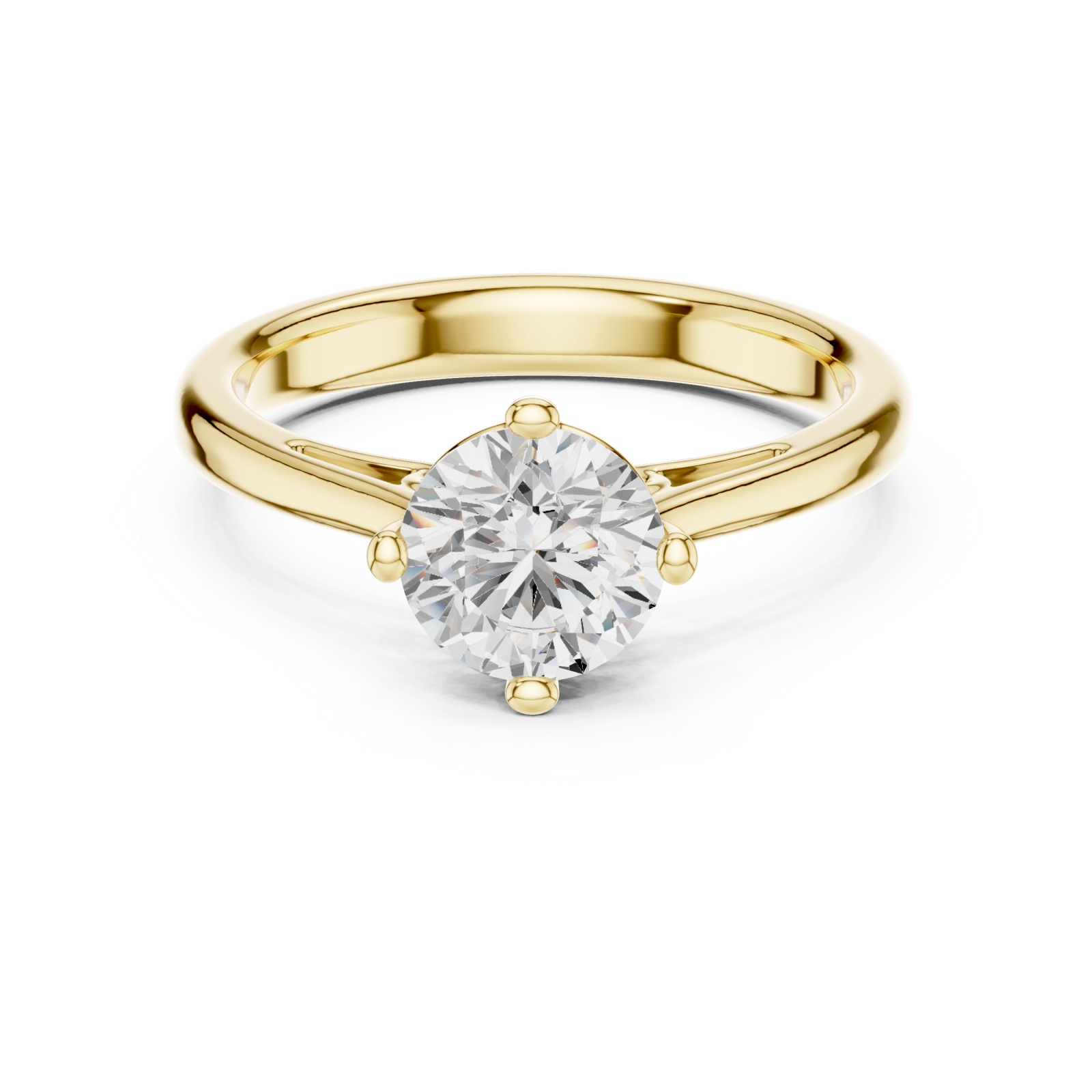  Gold Solstice Elegance Solitaire Ring Front View