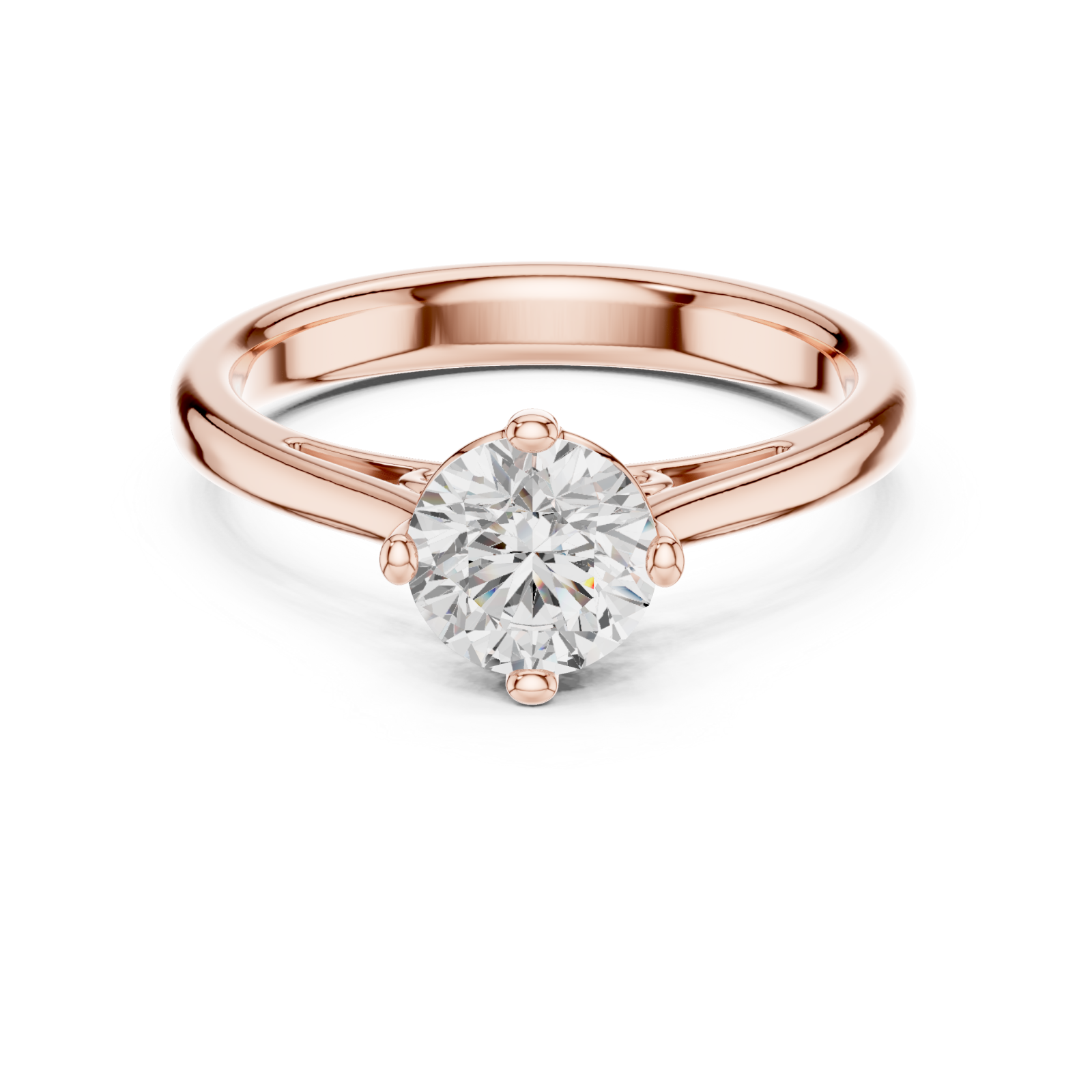  Rose Gold Modern Pure Band Front View
