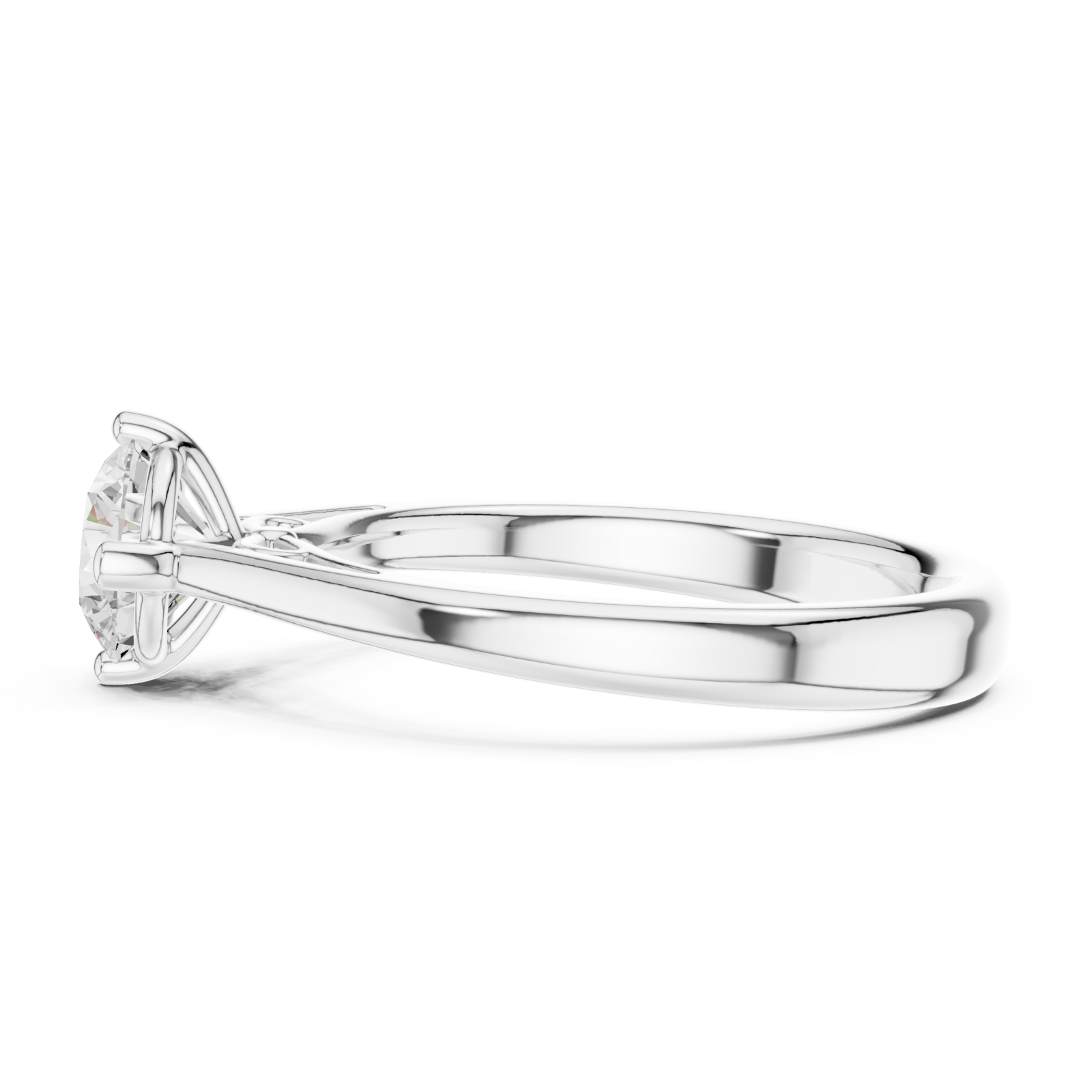  White Gold Modern Pure Band Side View