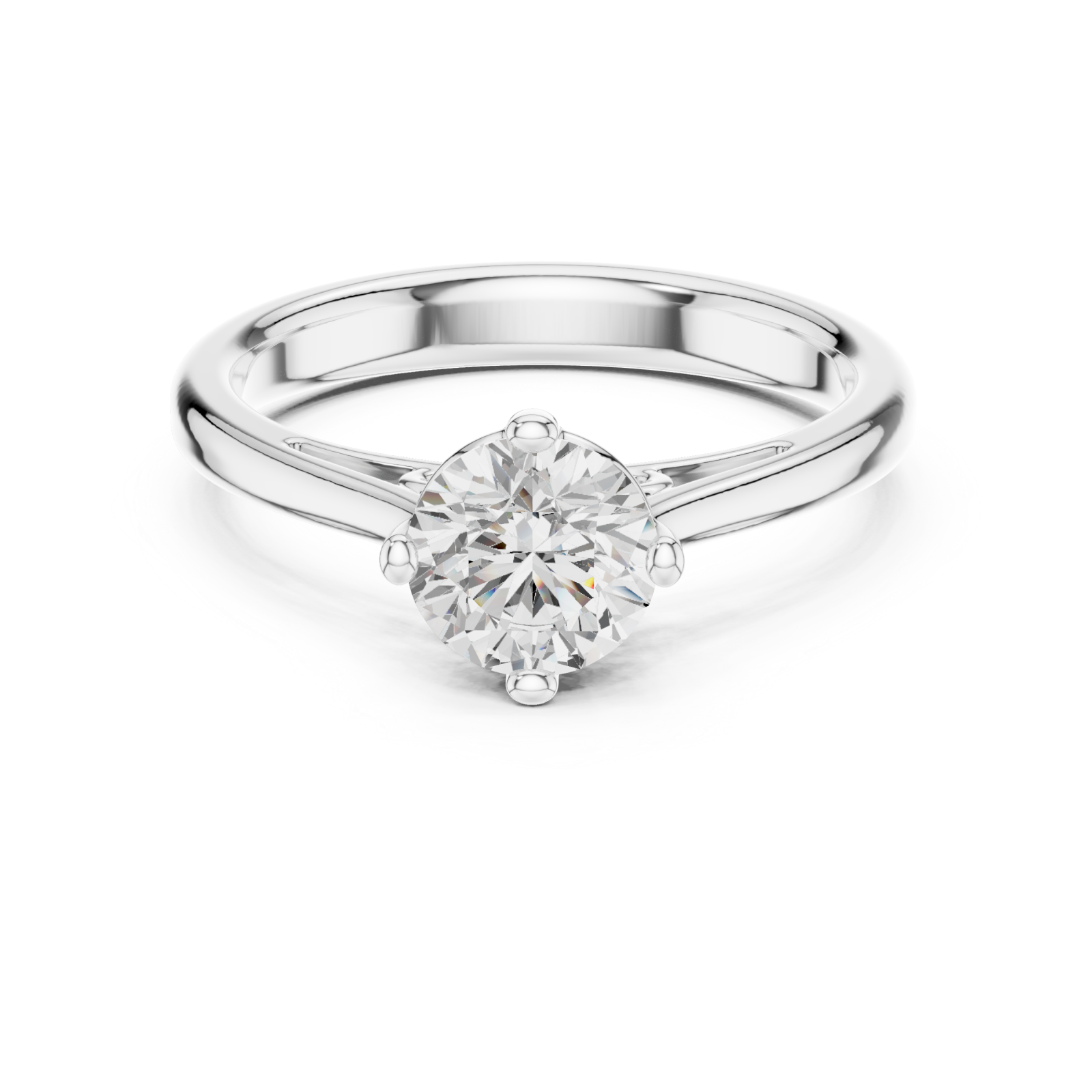  White Gold Modern Pure Band Front View